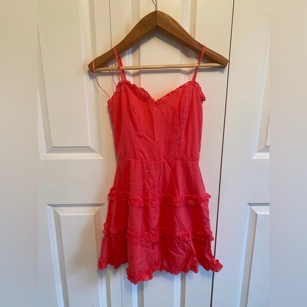 NWT Francesca’s Adorable coral/poppy pink tween/teen summer dress.  Size xxs